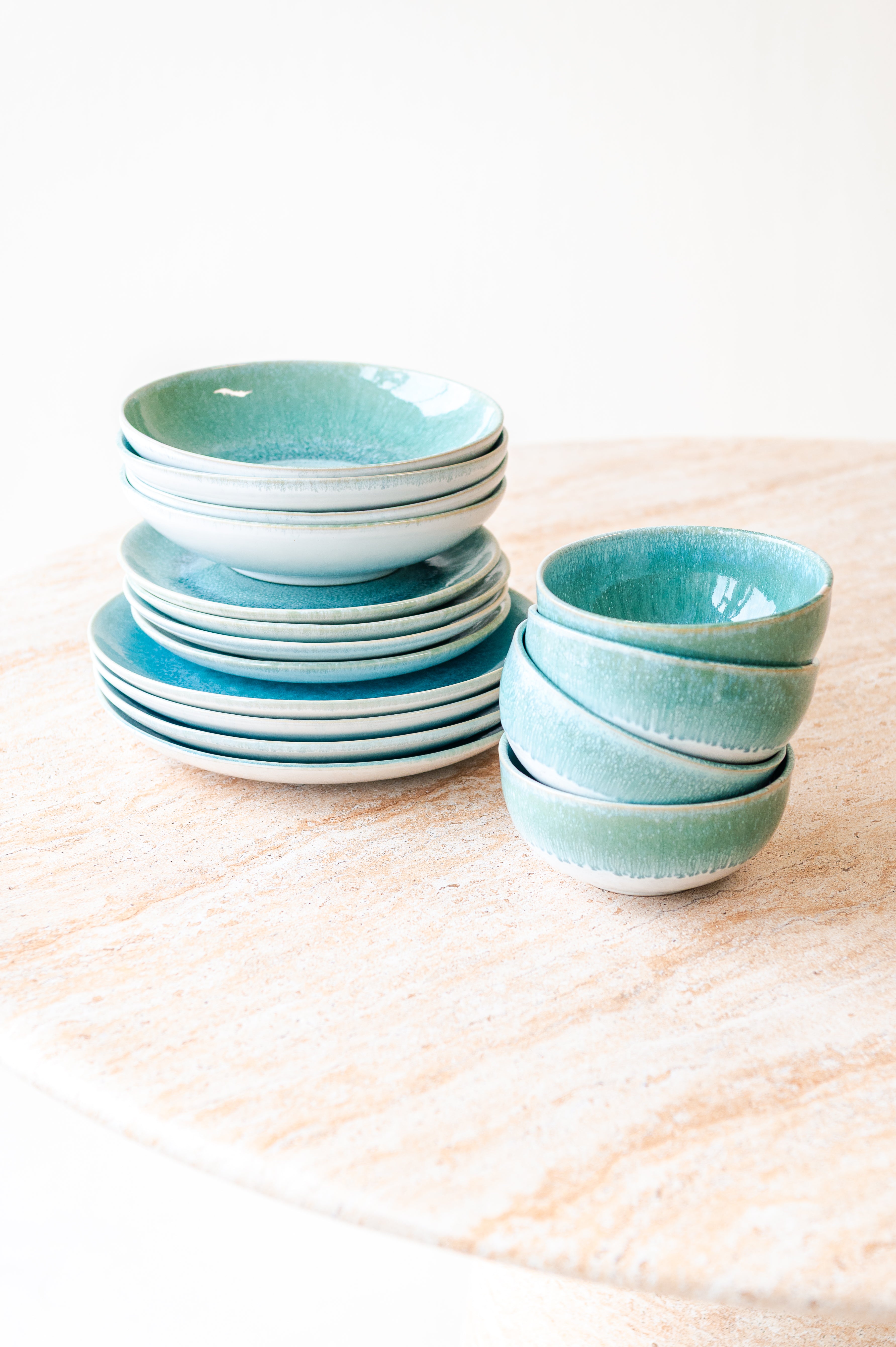 Amadora Geschirr-Set türkis 4 Personen