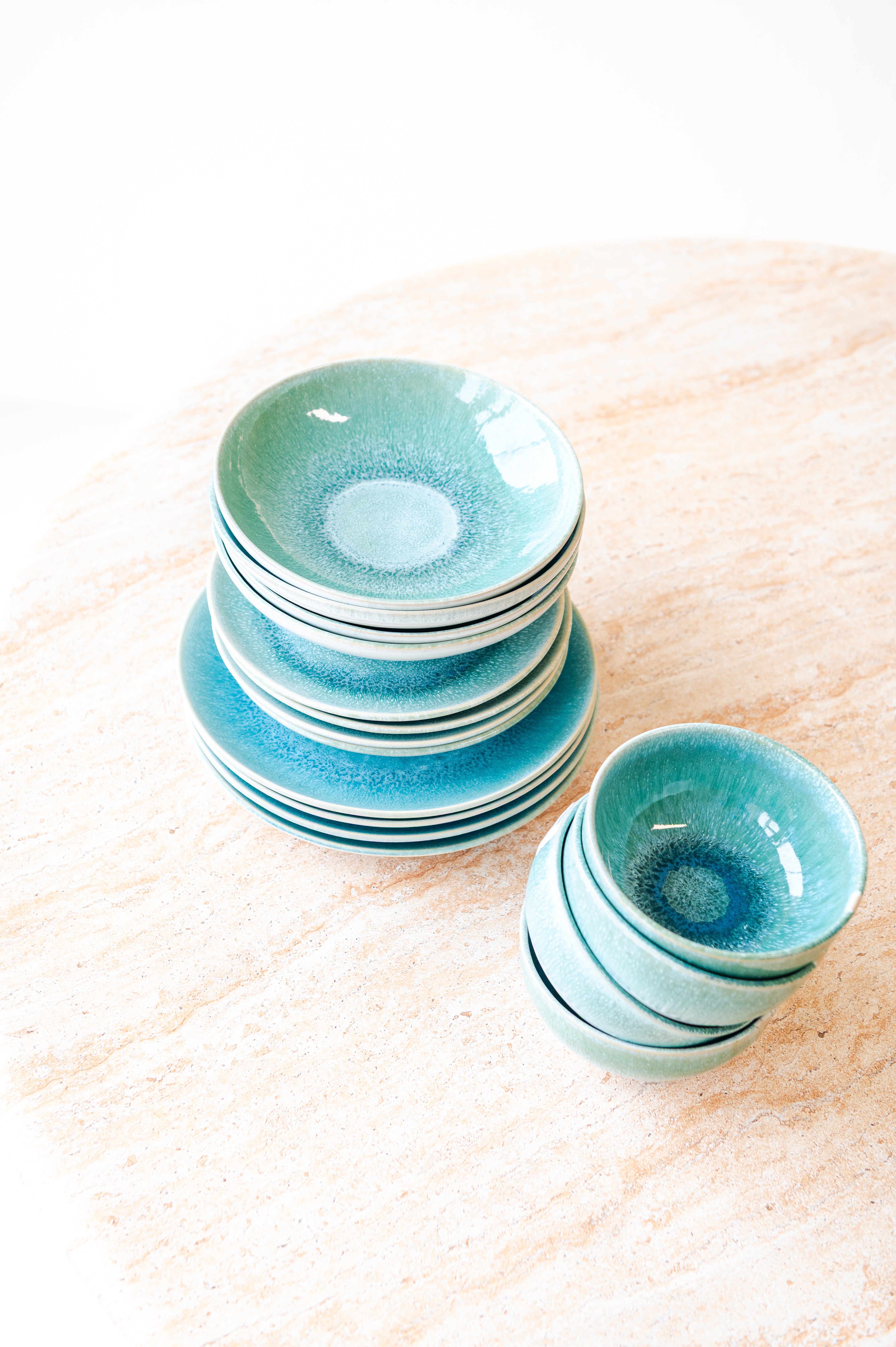 Amadora Geschirr-Set türkis 4 Personen