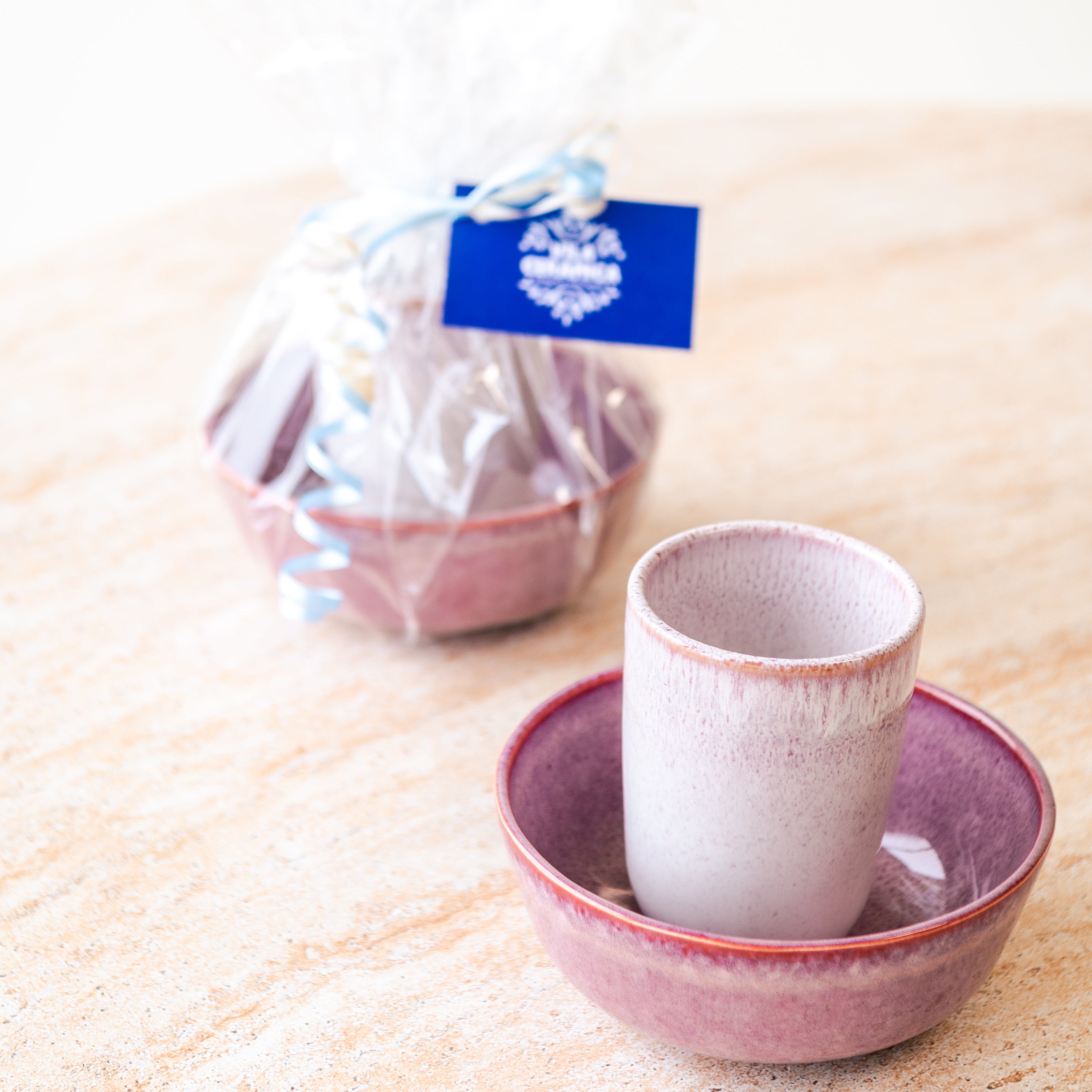 Geschenkset Müsli+Becher cereja/lila