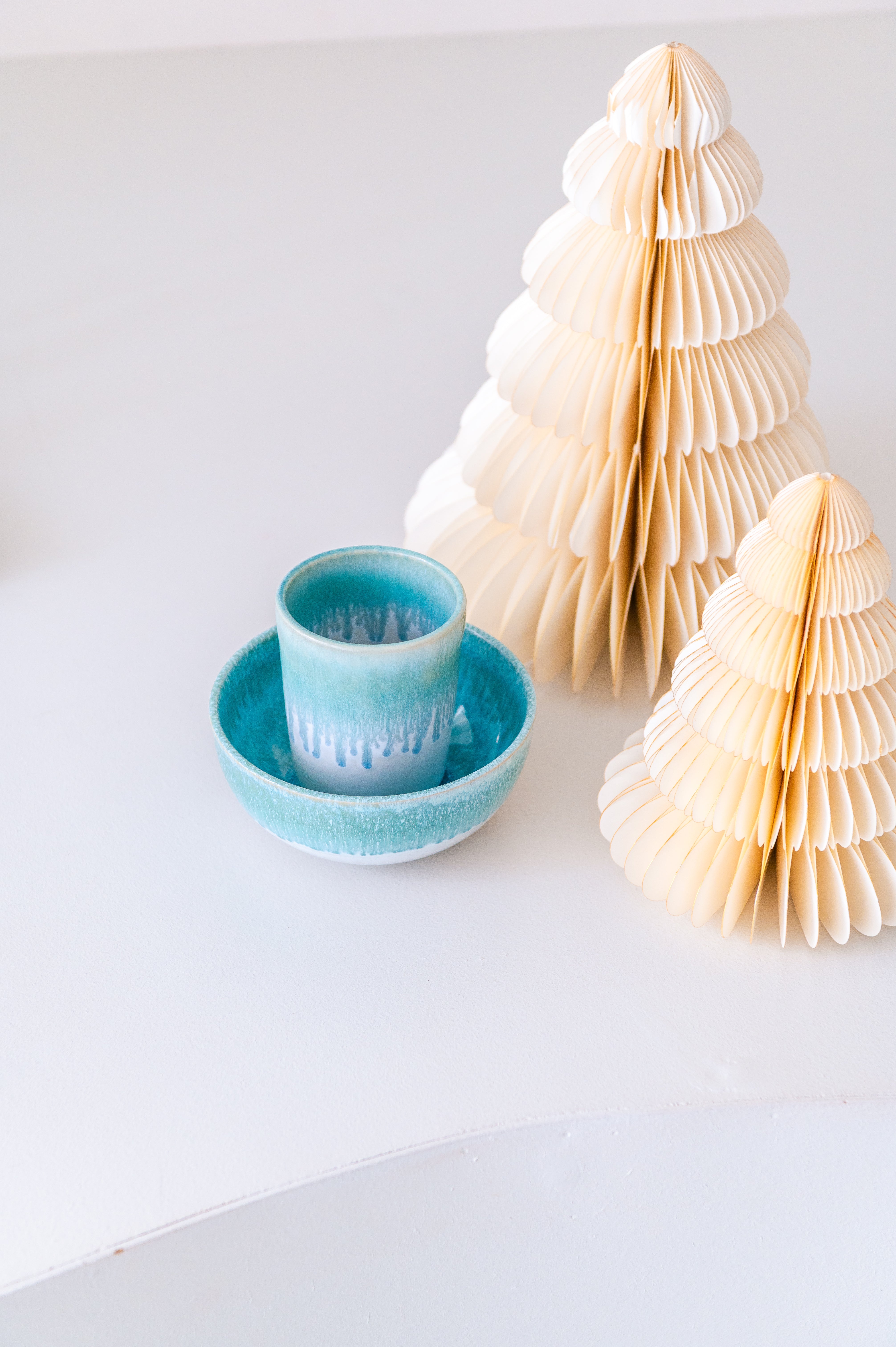 2er Geschenkset blau Amadora Becher + Müslischale