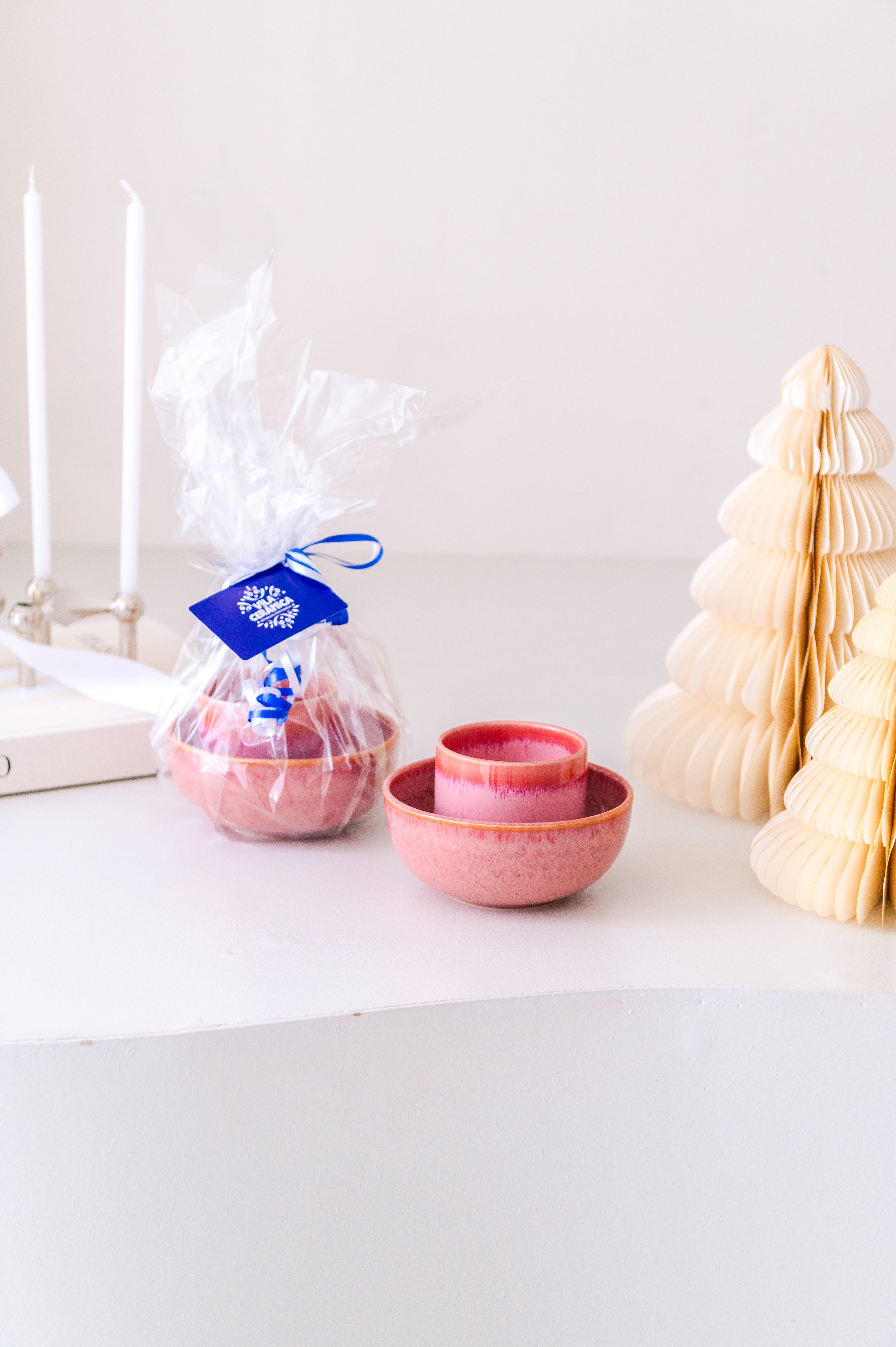 2er Geschenkset pink Coimbra Becher + Müslischale