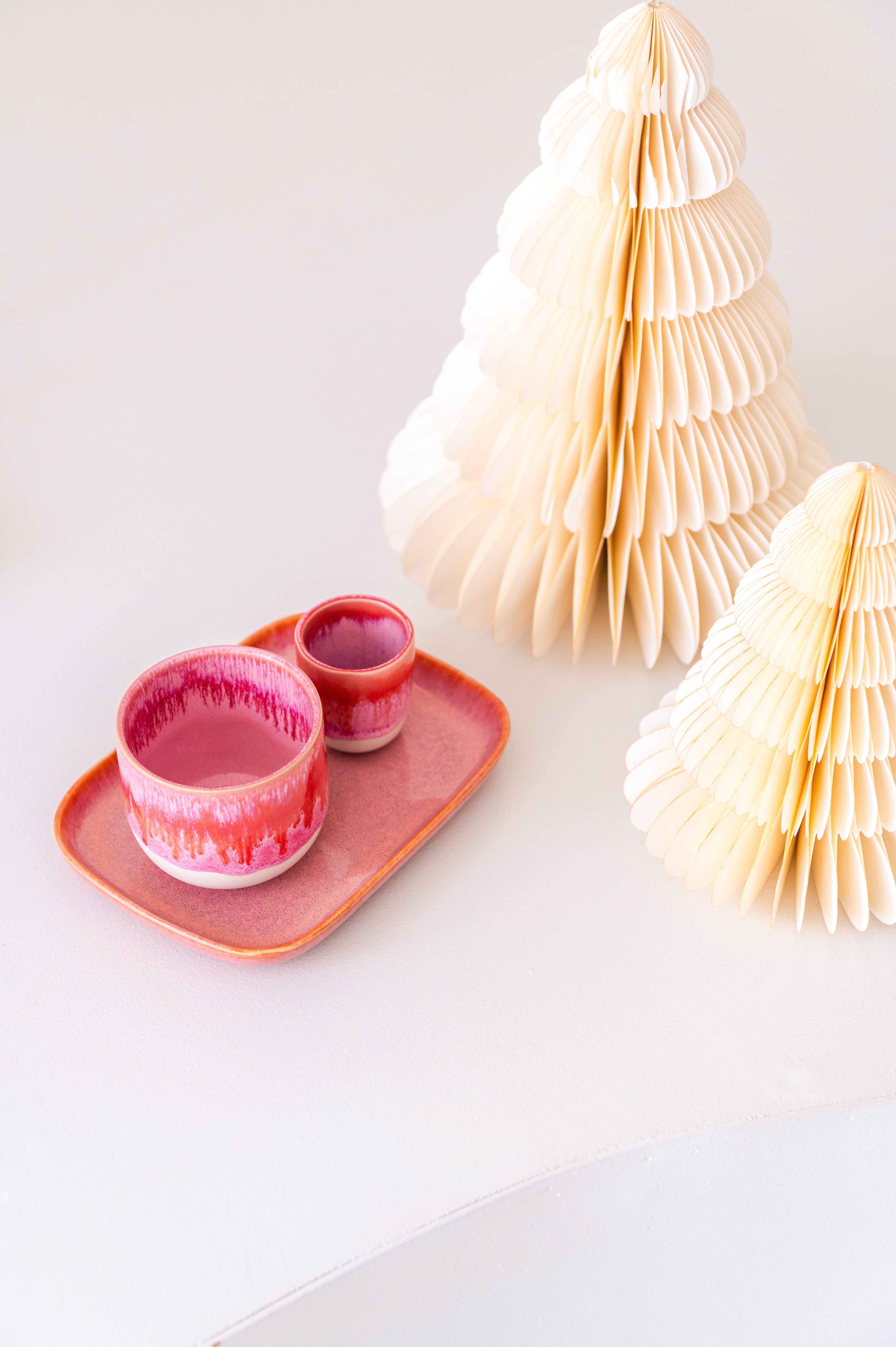 3er Geschenkset pink Coimbra Becher + Servierplatte