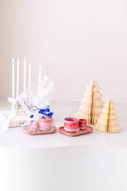 3er Geschenkset pink Coimbra Becher + Servierplatte