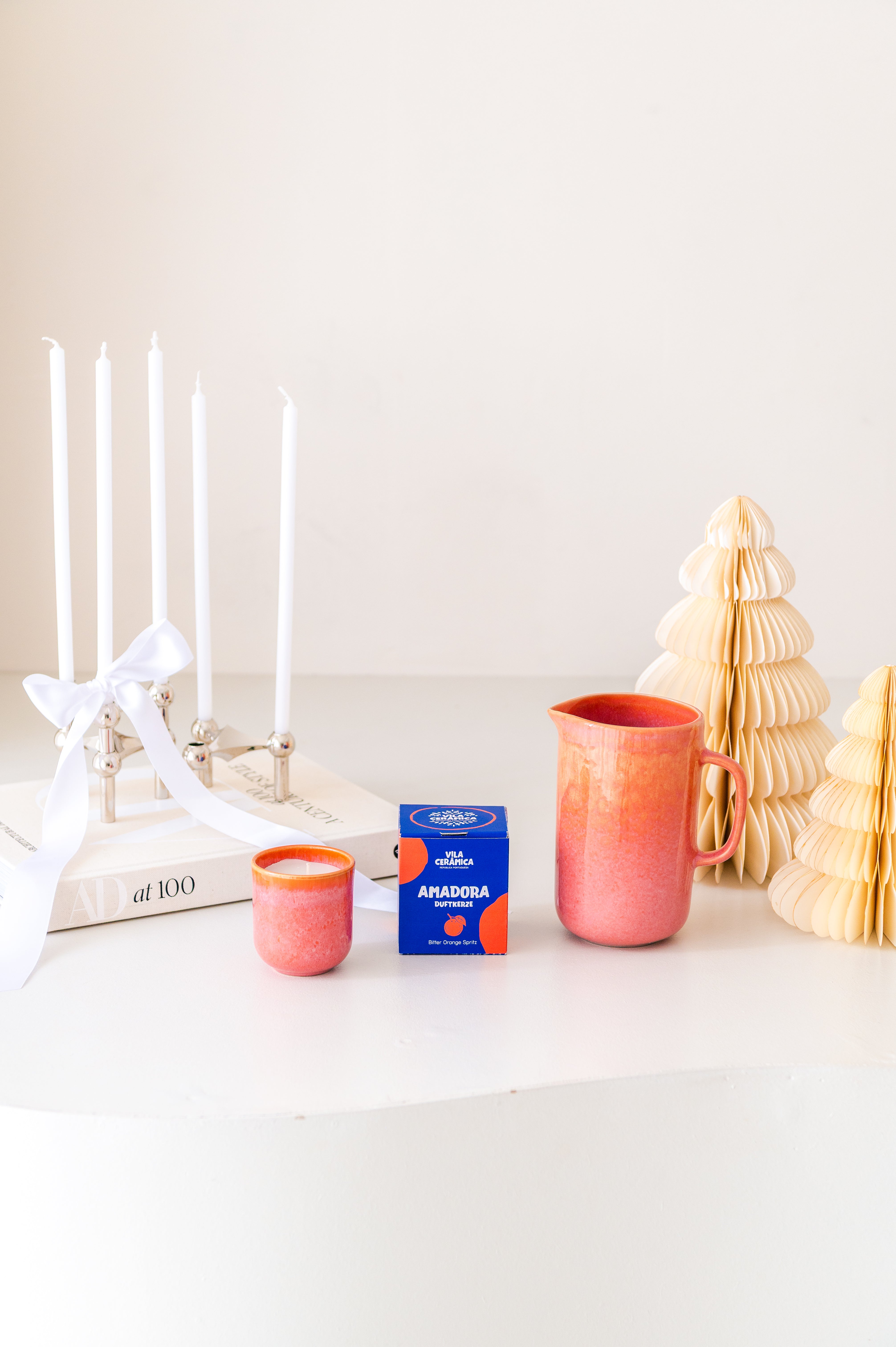 2er Geschenkset laranja Duftkerze + Karaffe
